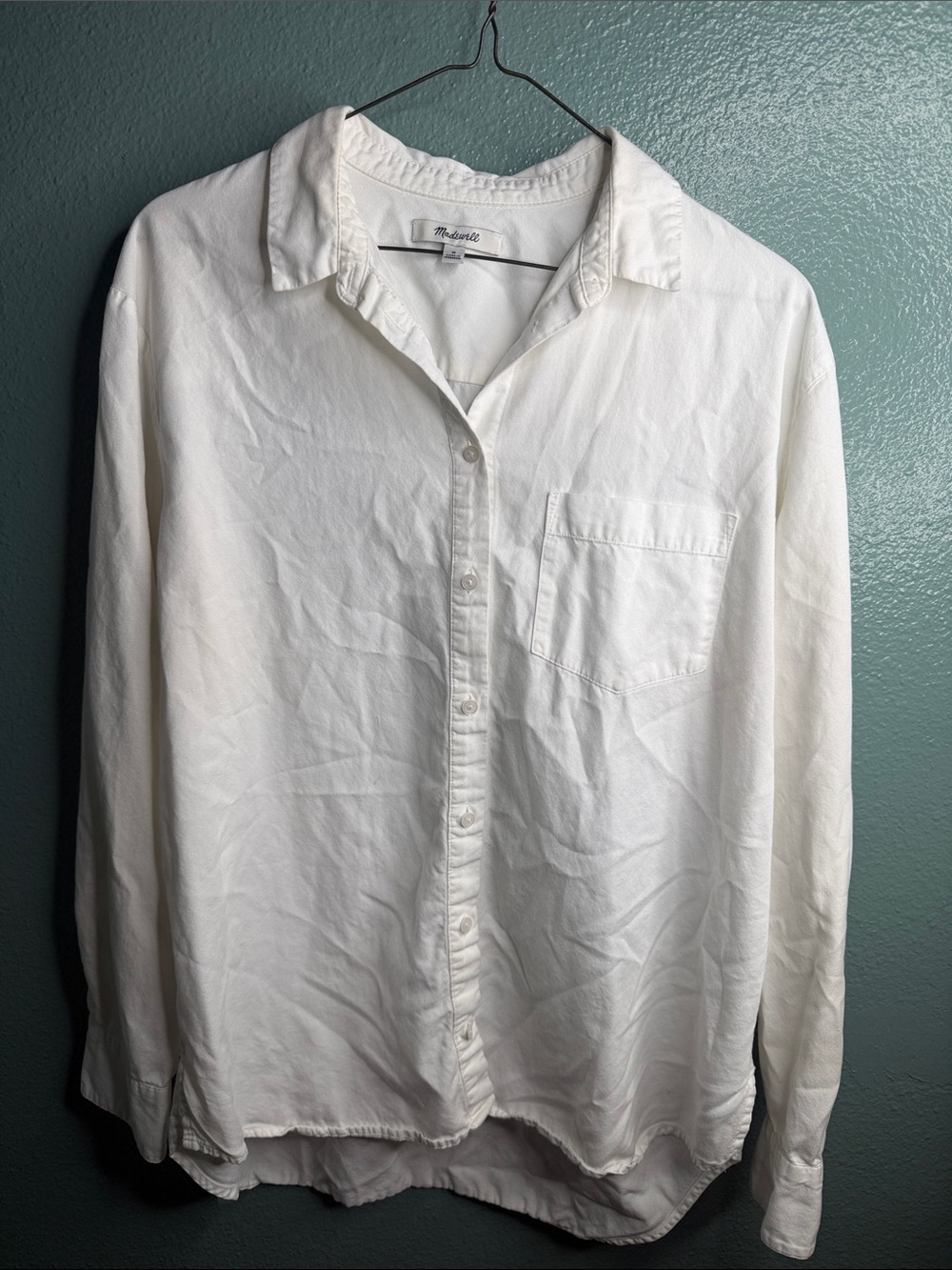 Madewell White Casual Long-Sleeve Button-Down Shirt